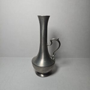 Vintage Web Pewter Flower Bud Vase #1158 With Scrolled Handle 5.5"